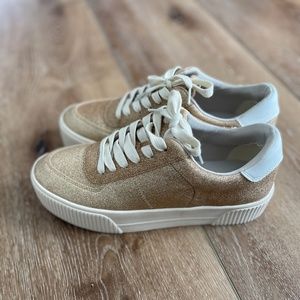 Gold sparkle sneakers! Never been worn!